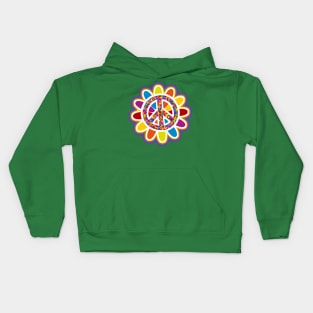 Flower Power Peace Sign Kids Hoodie